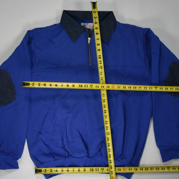 Vintage Fire Department EMT Elbow Patch Pocket 1/4 Zip Sweatshirt - XL - Picture 3 of 4